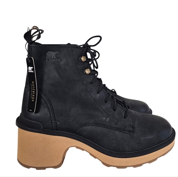 Sorel Hi-Line Lace Up Lug Combat Boots leather Chunky Waterproof - Picture 9 of 9